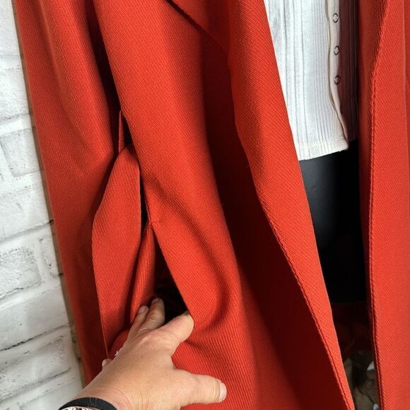 The Limited Burnt Orange Knit Long Jacket Coat Size Small - Picture 4 of 9